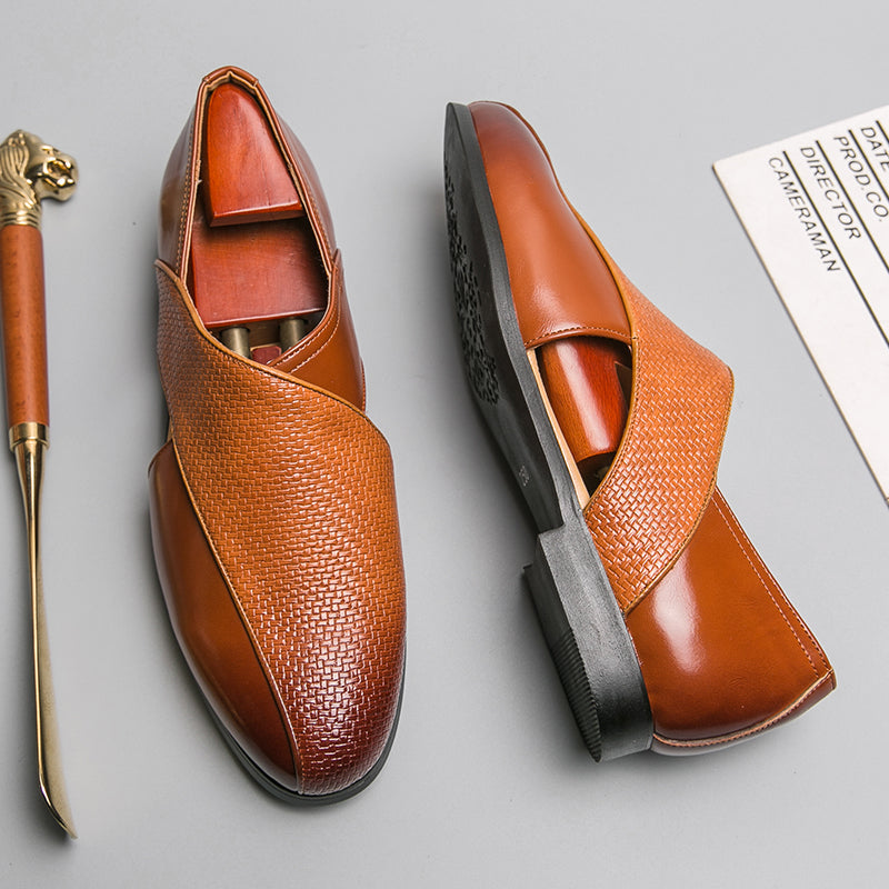 Vintage skórzane loafersy