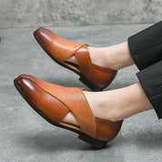 Vintage skórzane loafersy