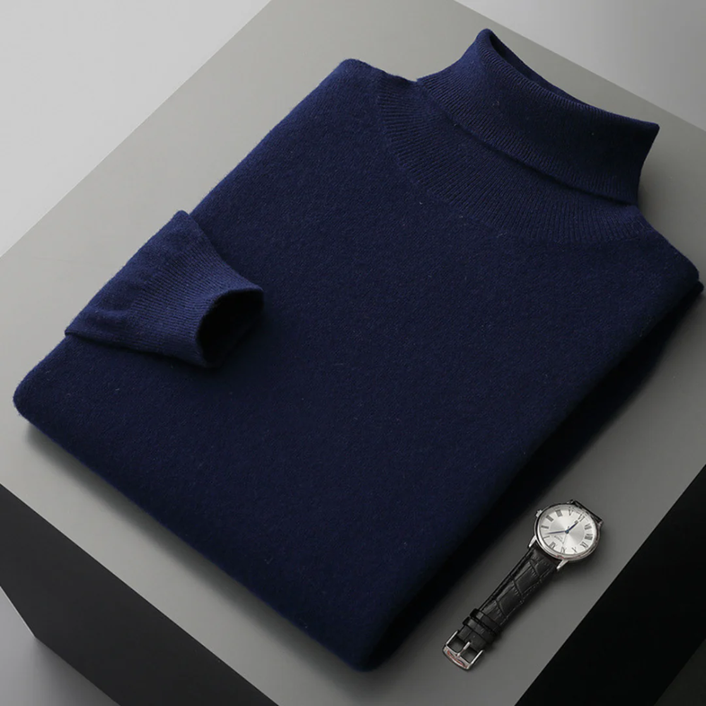 Czarna Merino Wełniana Golf
