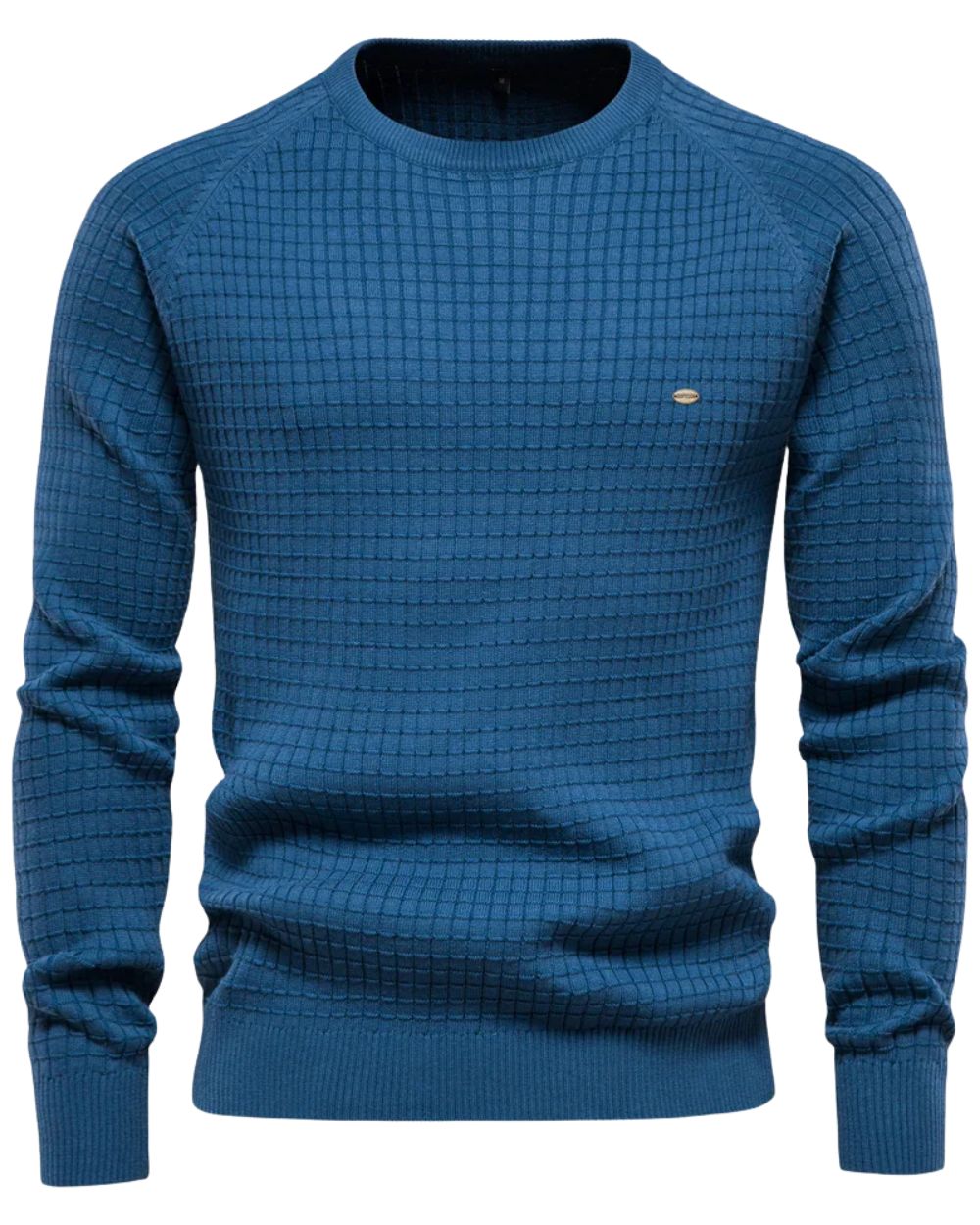 Męski Sweter z Wzorem w Kratkę