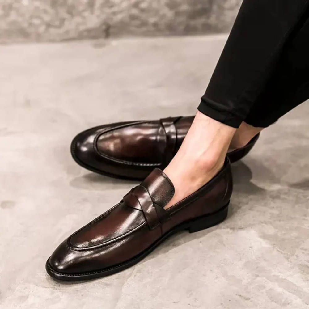 Eleganckie skórzane loafersy