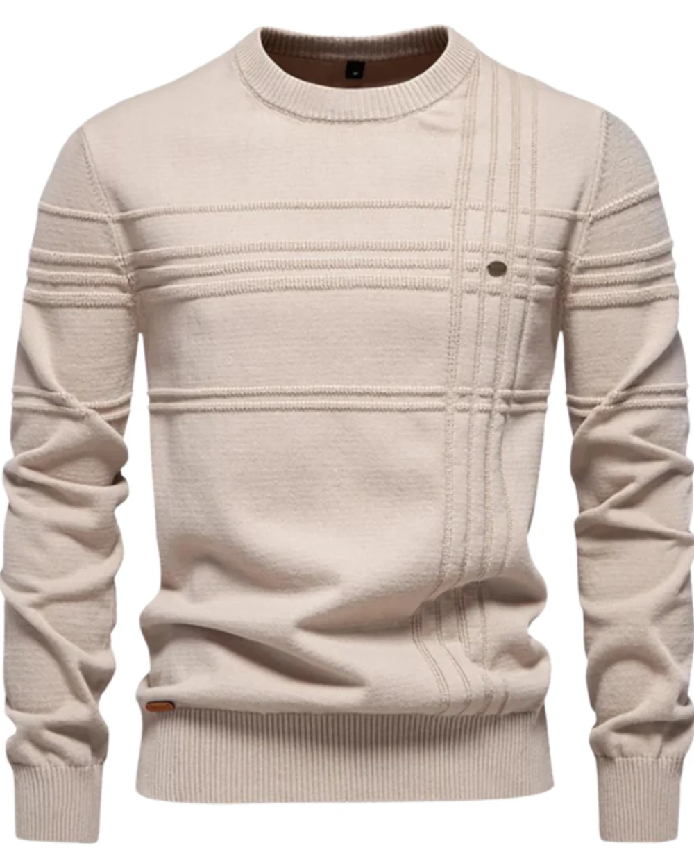 Męski Sweter z Wzorem w Kratę