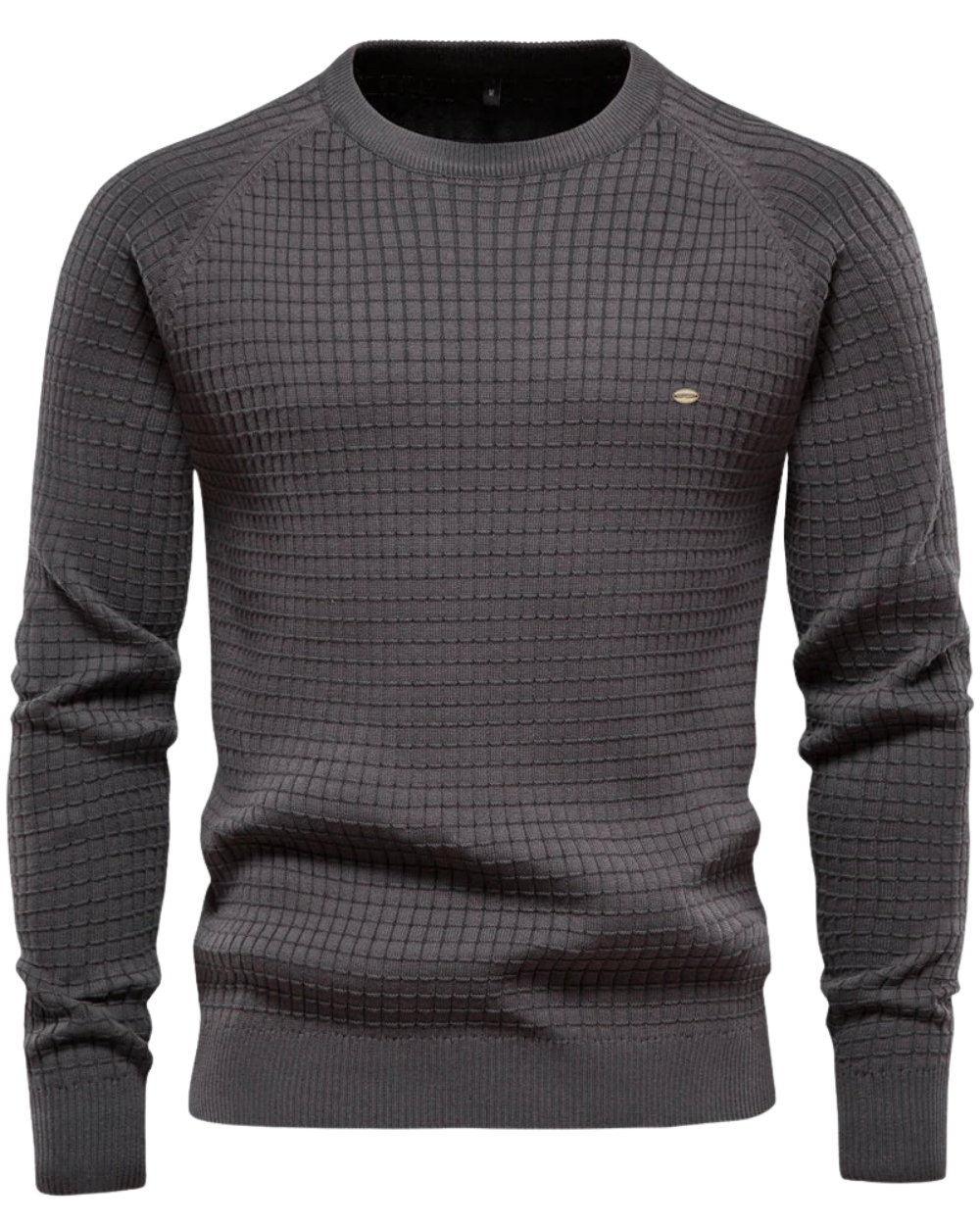 Męski Sweter z Wzorem w Kratkę