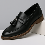 Skórzane loafersy z frędzlami