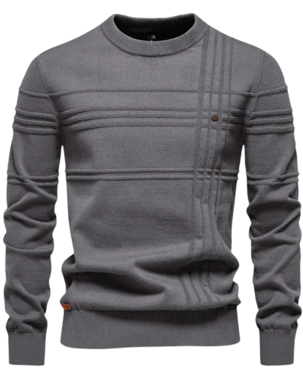 Męski Sweter z Wzorem w Kratę