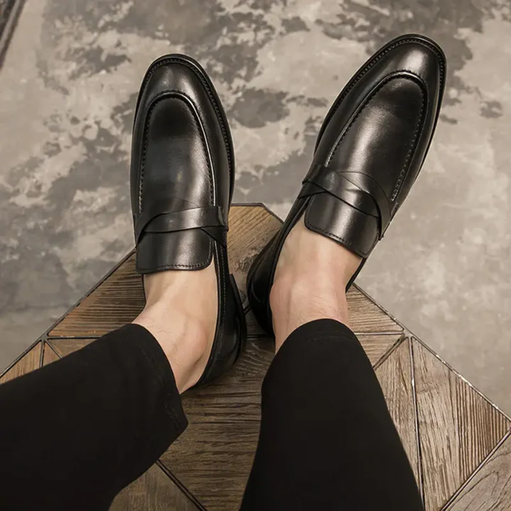 Eleganckie skórzane loafersy