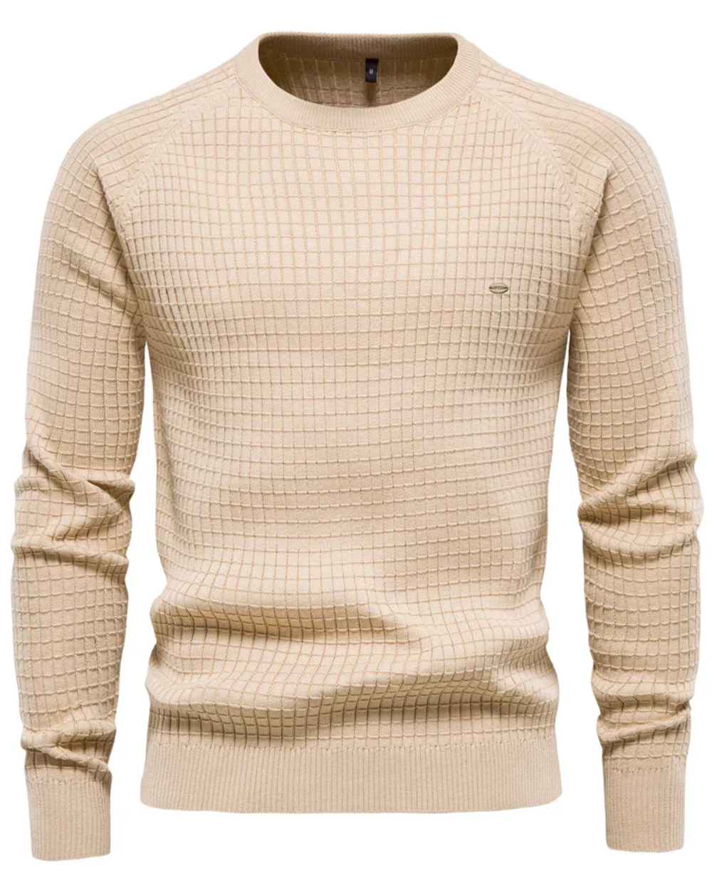 Męski Sweter z Wzorem w Kratkę