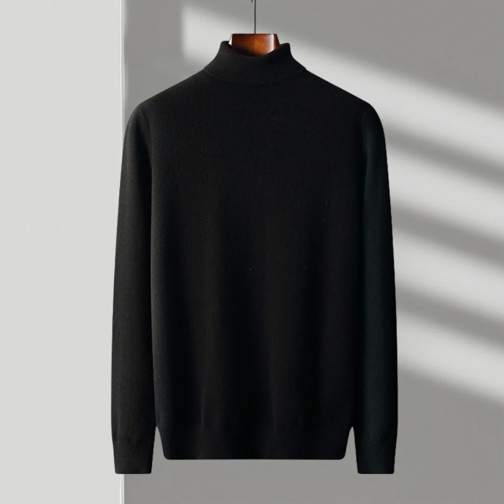 Czarna Merino Wełniana Golf