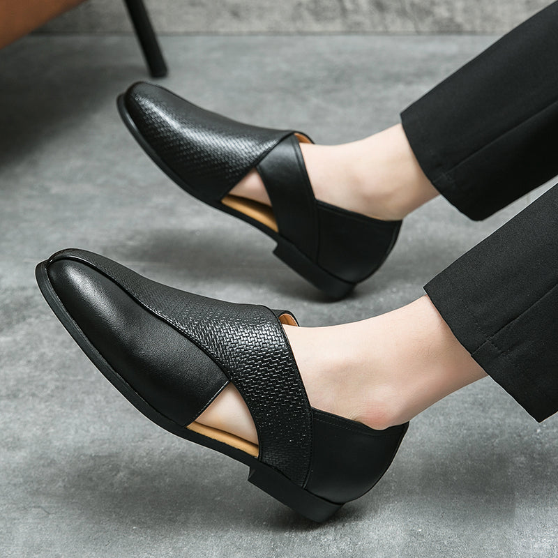 Vintage skórzane loafersy