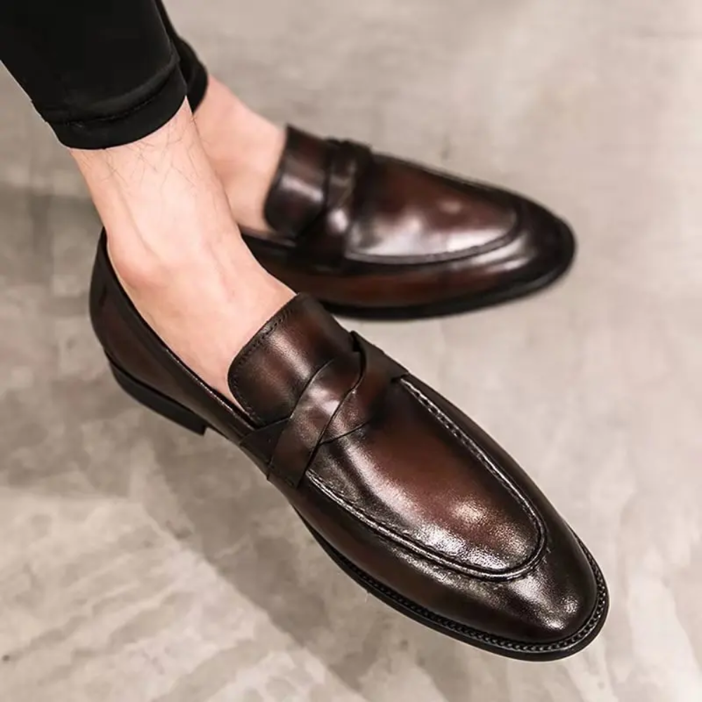 Eleganckie skórzane loafersy