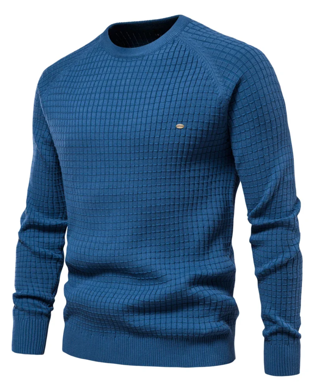 Męski Sweter z Wzorem w Kratkę