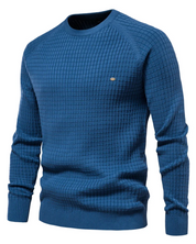 Męski Sweter z Wzorem w Kratkę