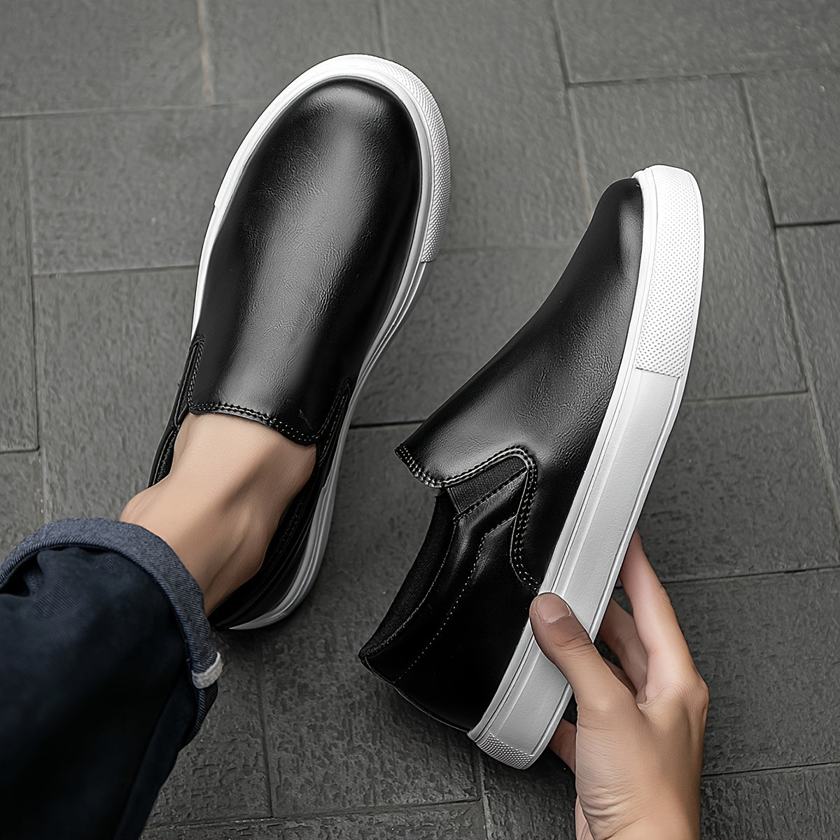 Casual skórzane buty wsuwane