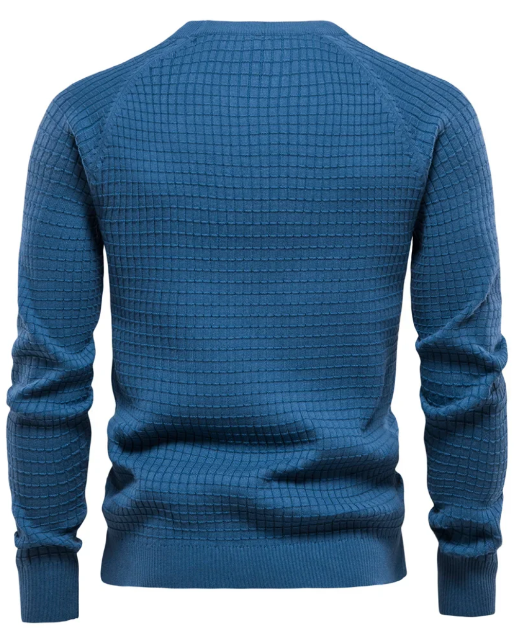 Męski Sweter z Wzorem w Kratkę