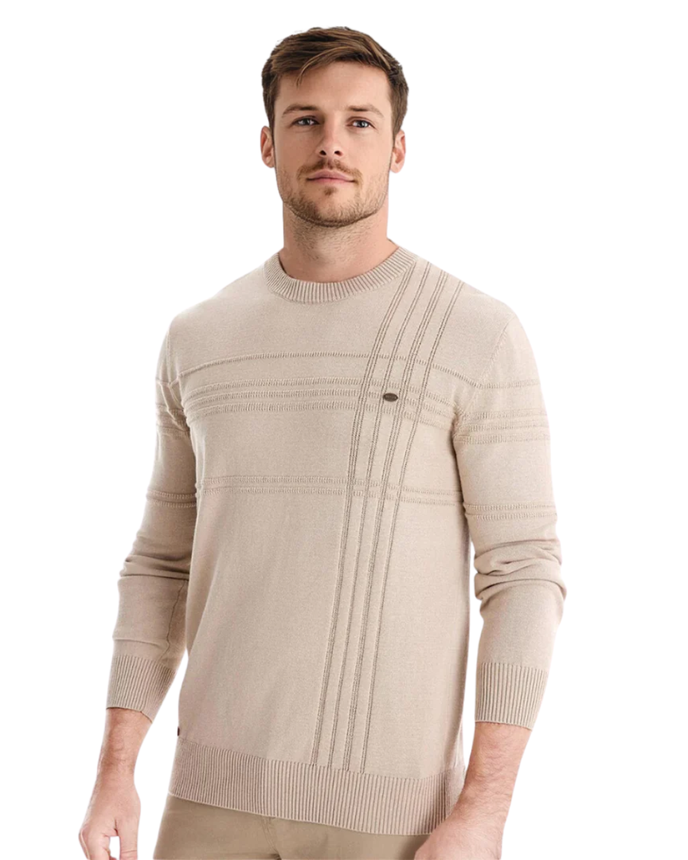 Męski Sweter z Wzorem w Kratę