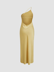 Sukienka Długa z Satyny z Odkrytymi Plecami w Blasku Księżyca