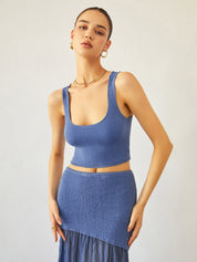 Top dzianinowy Sea Breeze Crop