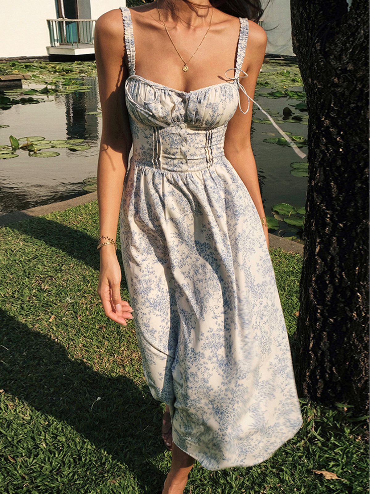Sukienka Midi Cami Kwiatowa Sapphire Garden