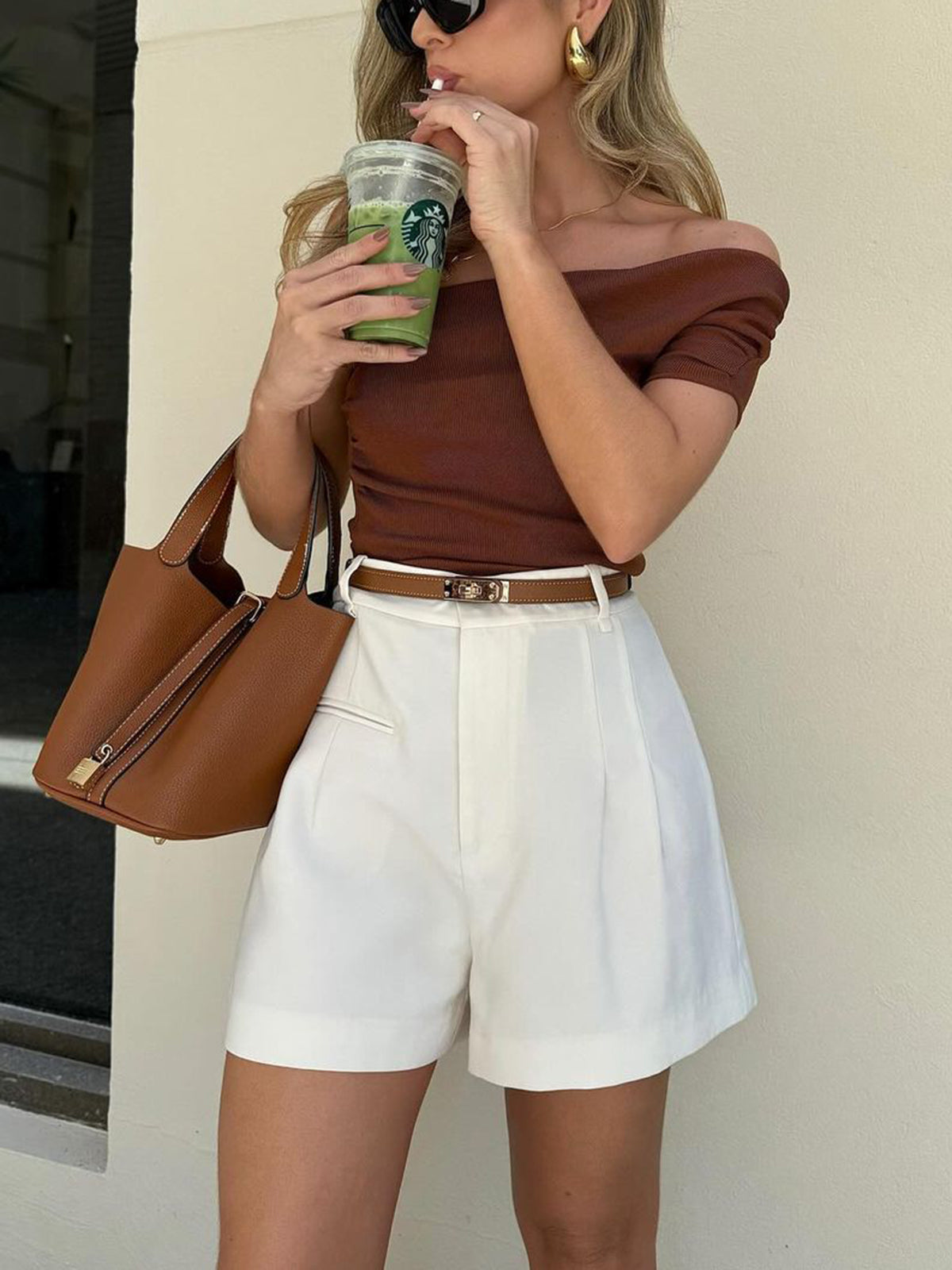 Półprzezroczyste Szorty Mid-Waist Bez Pasa