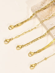 5 sztuk Geometric Golden Chain Bracelet