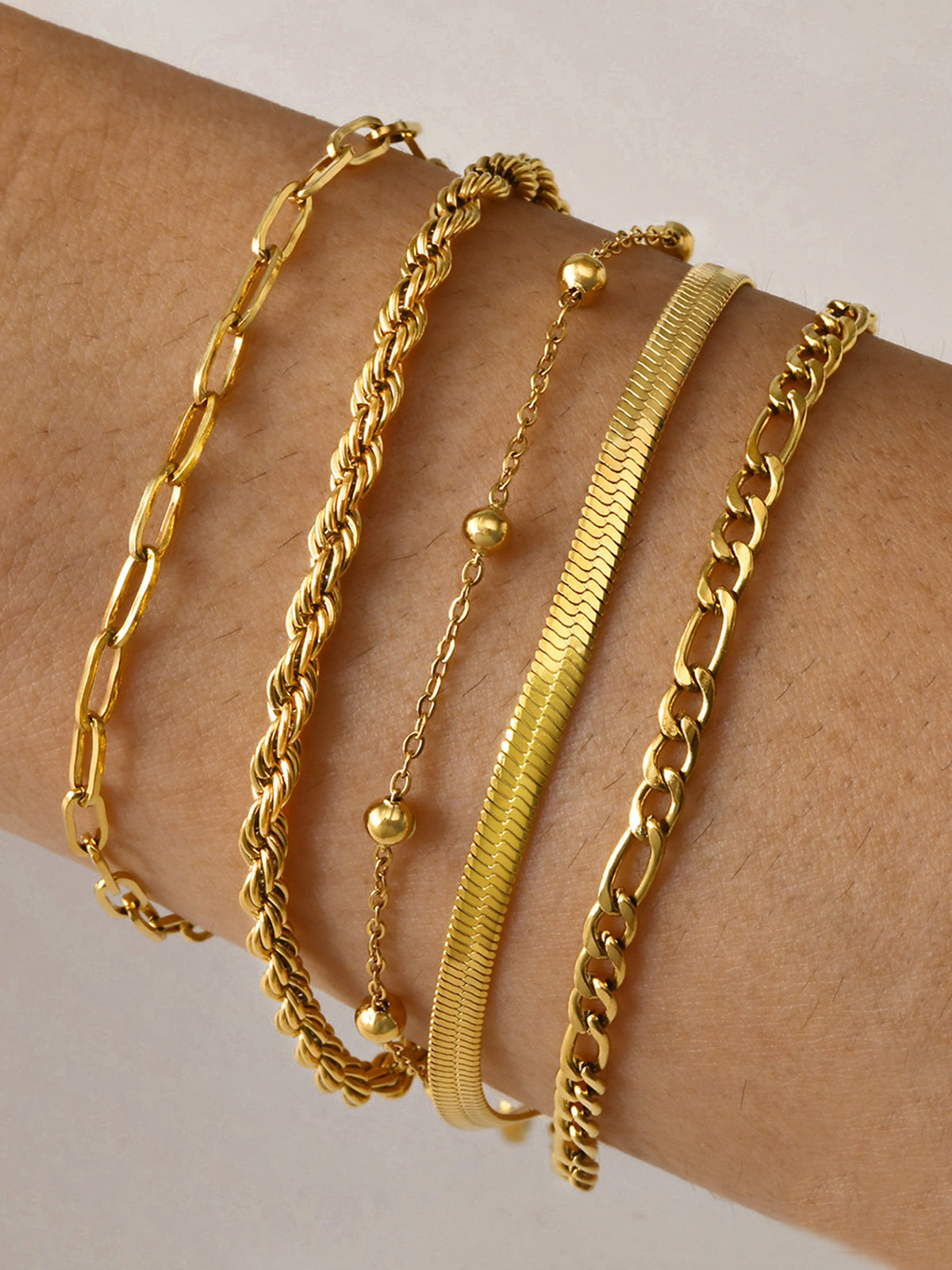 5 sztuk Geometric Golden Chain Bracelet