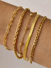 5 sztuk Geometric Golden Chain Bracelet