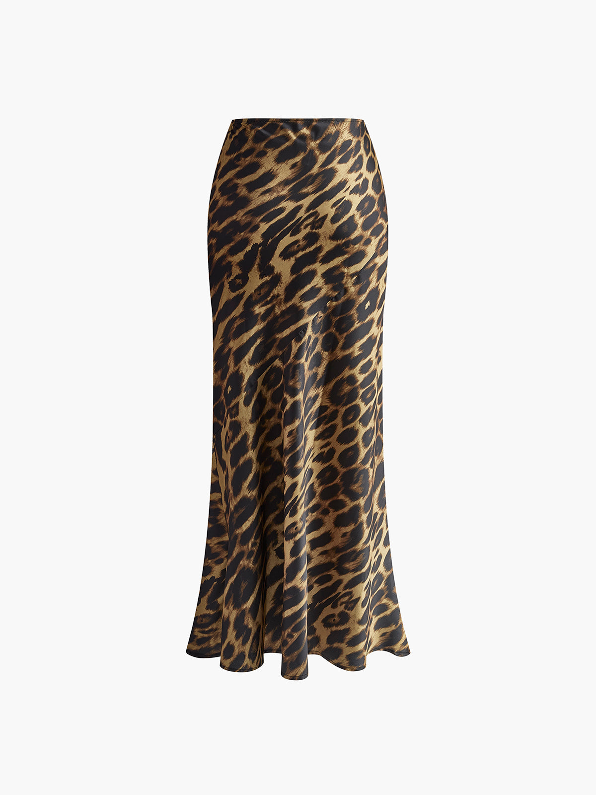 Slim Leopard Print Maxi Spódnica