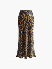 Slim Leopard Print Maxi Spódnica