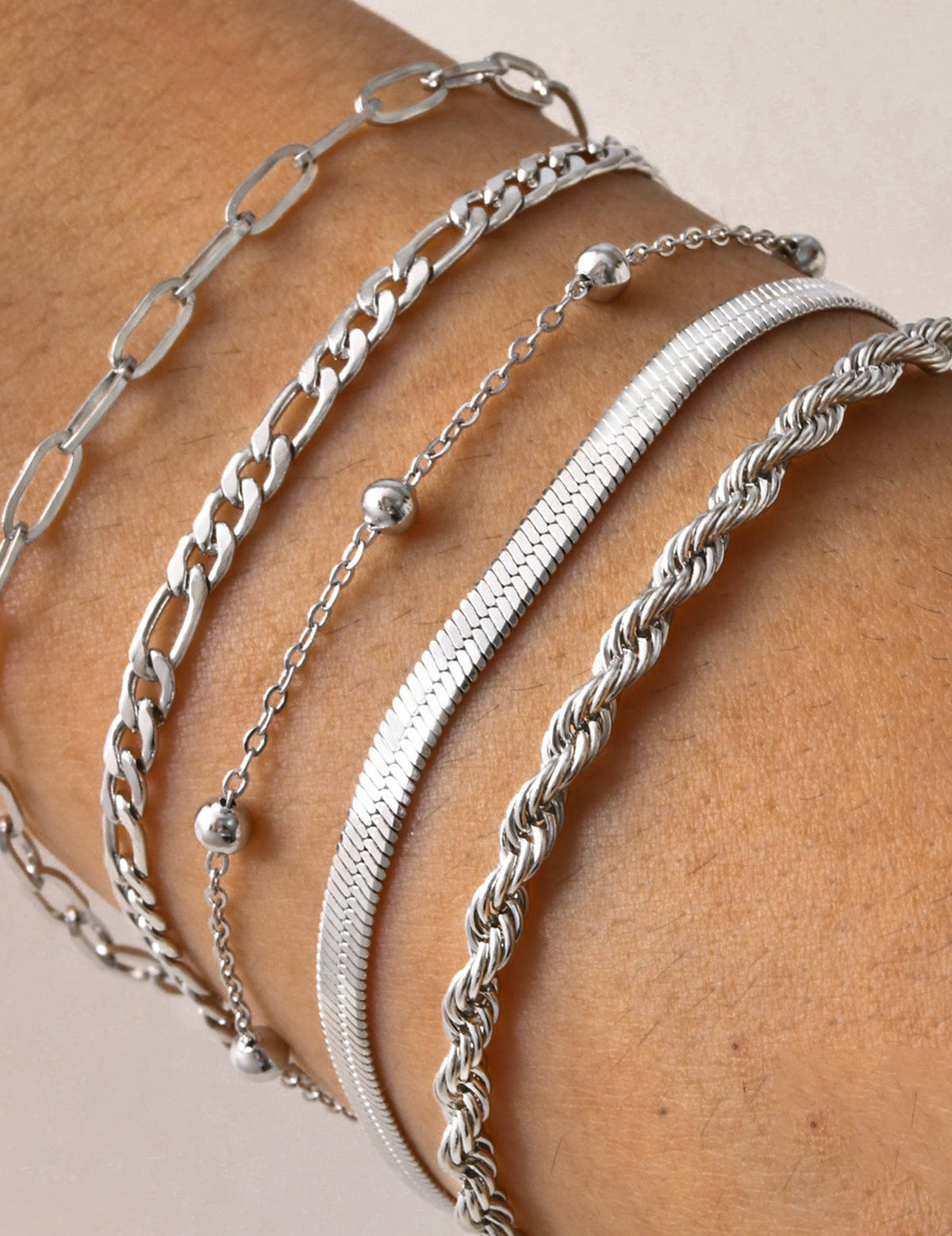 5 sztuk Geometric Golden Chain Bracelet