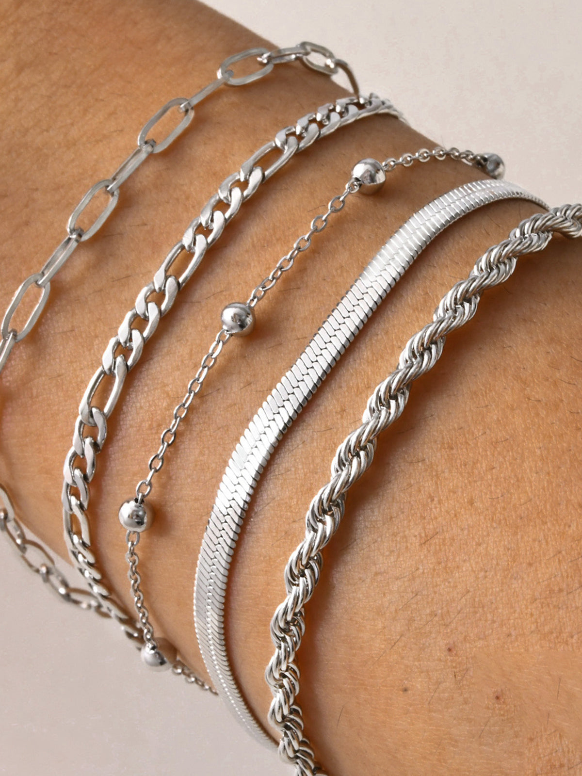 5 sztuk Geometric Golden Chain Bracelet