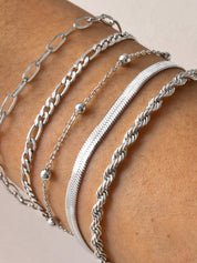 5 sztuk Geometric Golden Chain Bracelet