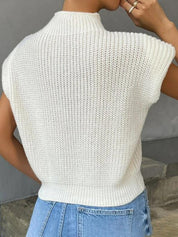 Gładki sweter bez rękawów
