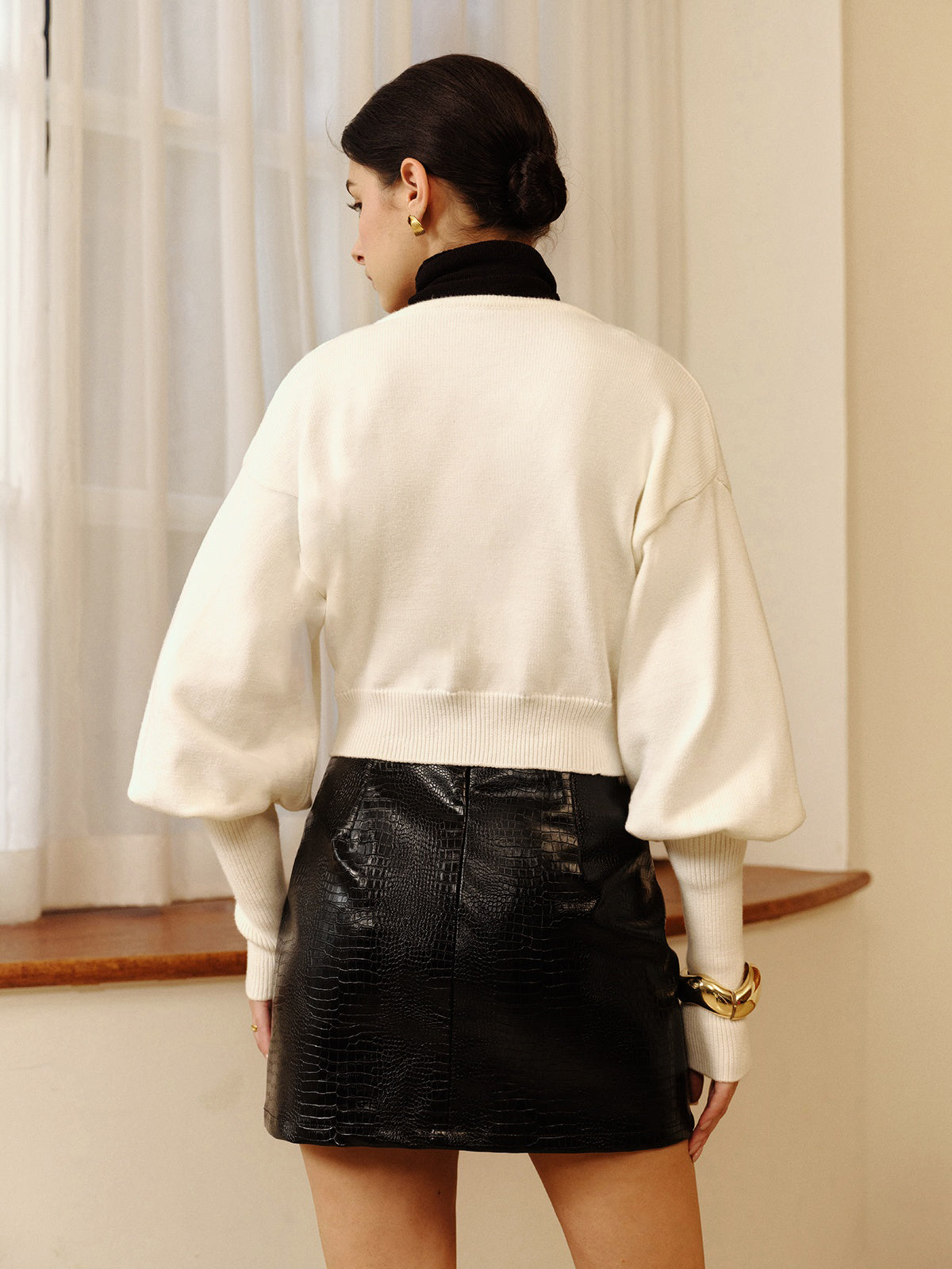 Rękaw Mutton Leg Petite Sweter