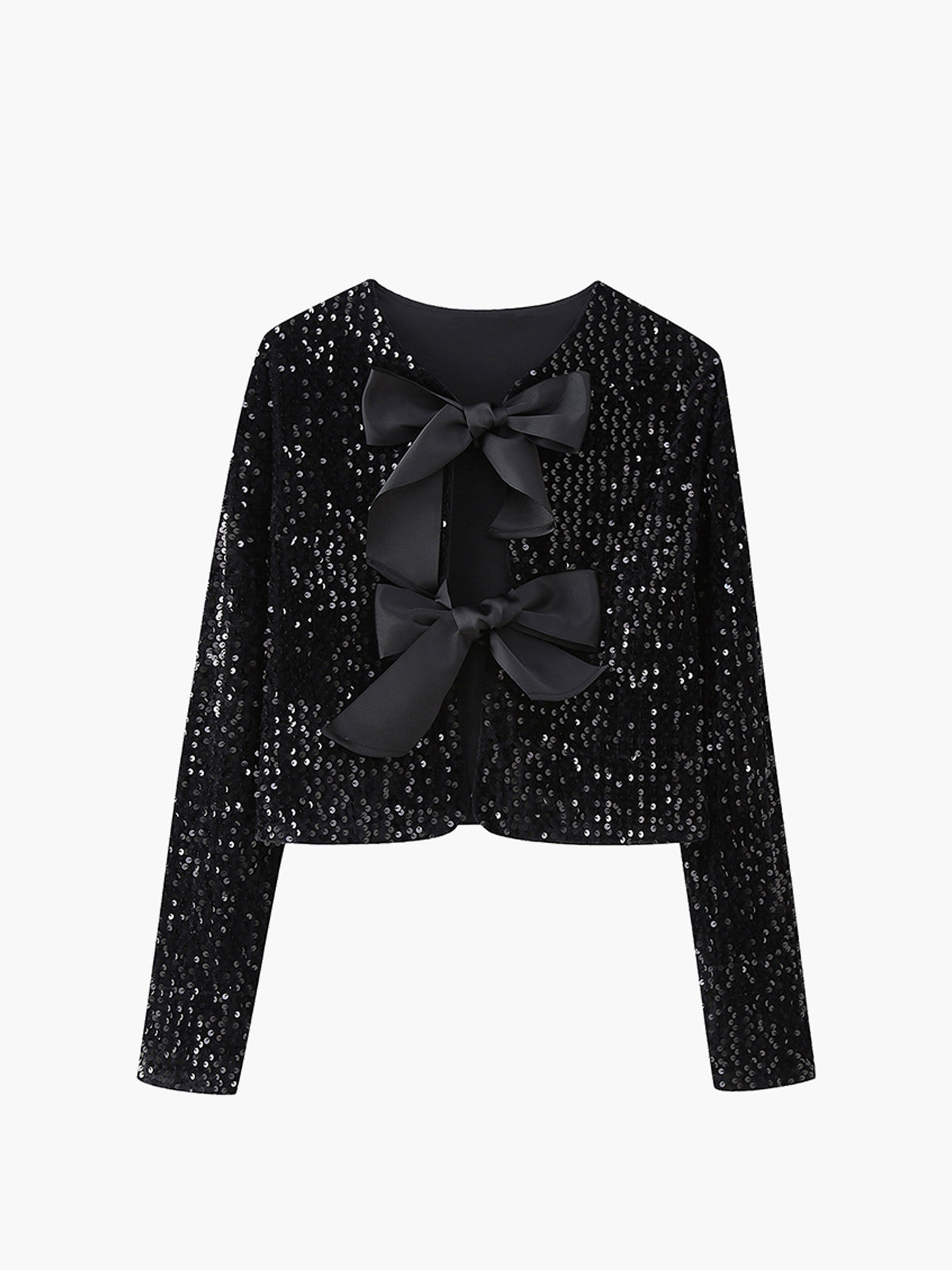 Jacket z dekoracyjną kokardą z cekinów