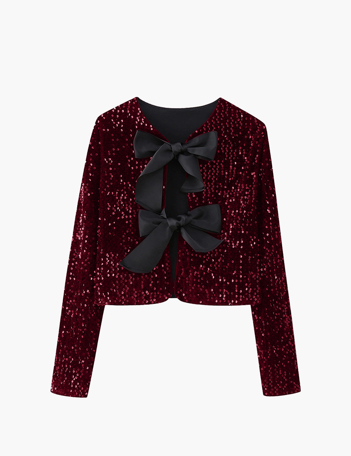 Jacket z dekoracyjną kokardą z cekinów
