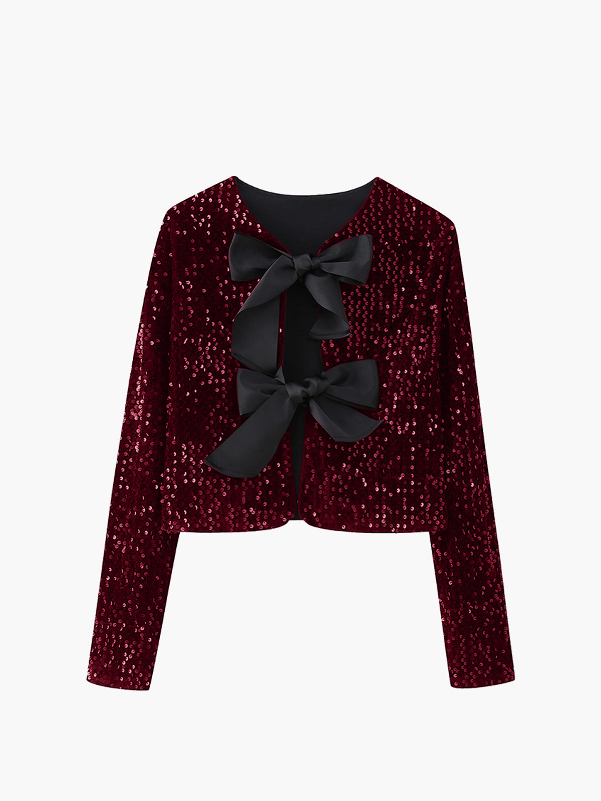 Jacket z dekoracyjną kokardą z cekinów