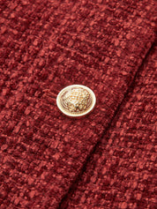 Marynarka Tweed z Rozcięciem i Zapięciem na Guziki