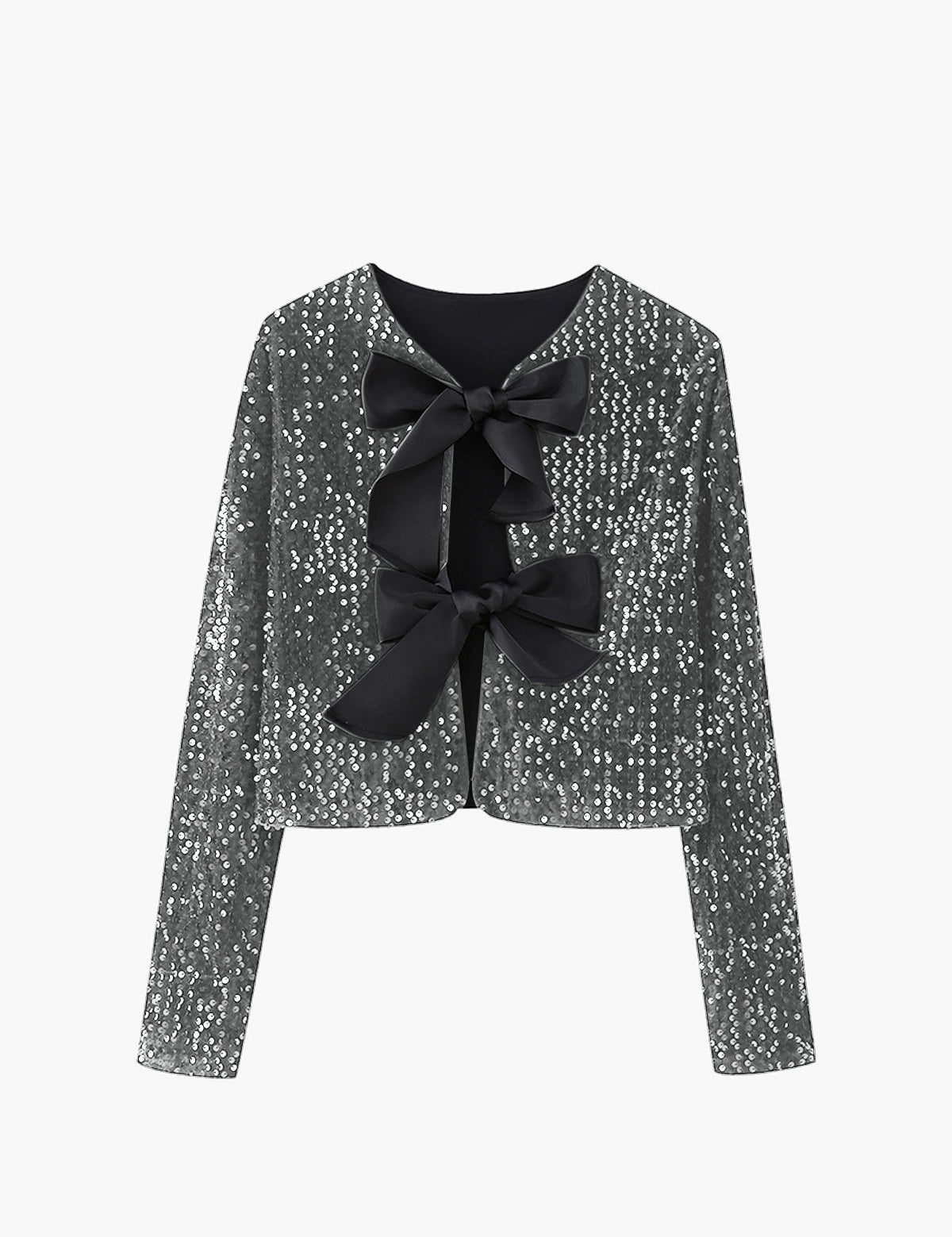 Jacket z dekoracyjną kokardą z cekinów