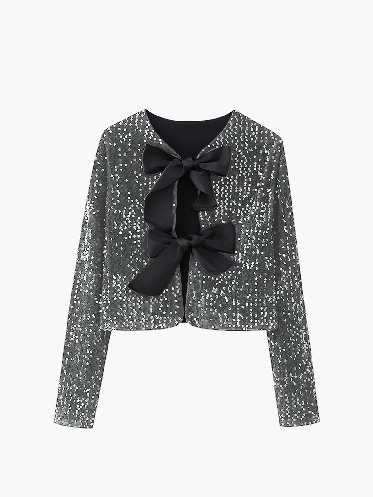 Jacket z dekoracyjną kokardą z cekinów