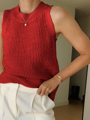 Top bez rękawów Knit Hollow