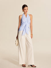 Paski Halter Tie Top