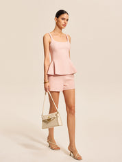 Zestaw Top Peplum z Szortami