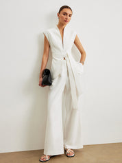 Top z peplum z paskiem