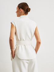 Top z peplum z paskiem