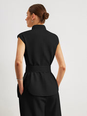 Top z peplum z paskiem
