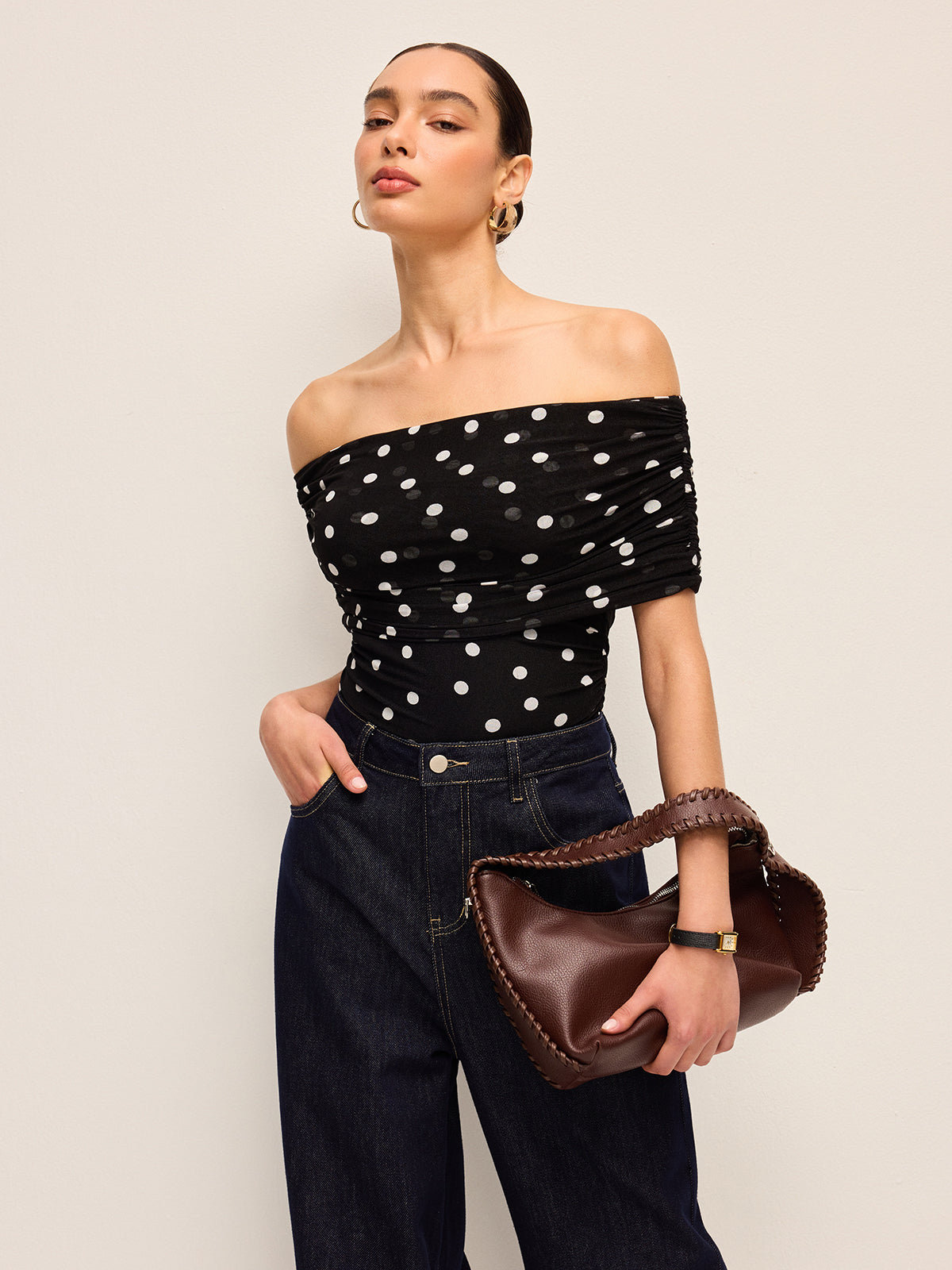 Body Off-Shoulder w Kropki