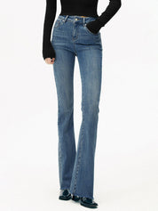 Jeansy Bootcut z Wysokim Stanem