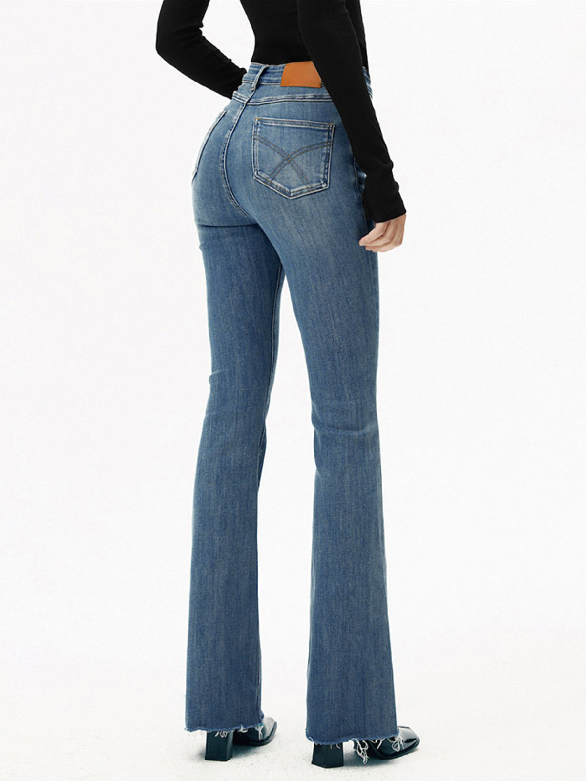 Jeansy Bootcut z Wysokim Stanem