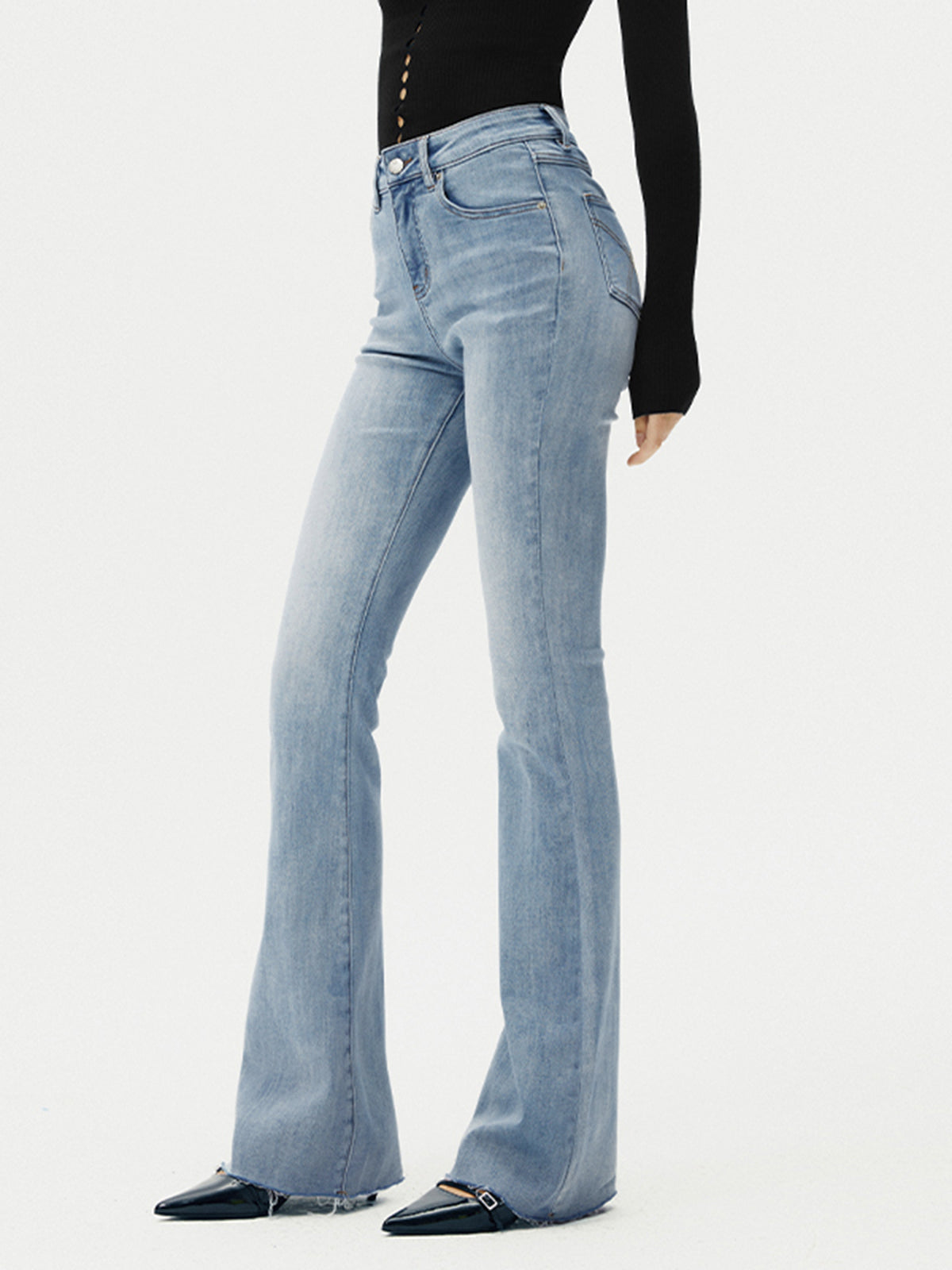 Jeansy Bootcut z Wysokim Stanem