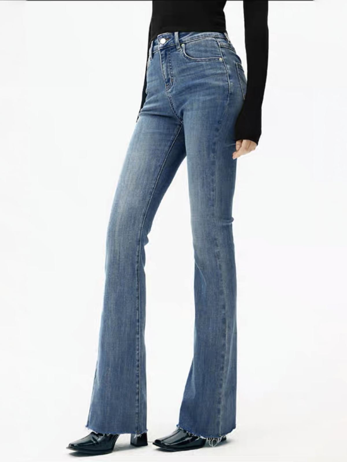 Jeansy Bootcut z Wysokim Stanem
